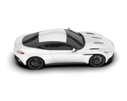 White sport car on transparent background. 3d rendering - illustration png