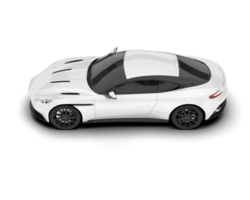 White sport car on transparent background. 3d rendering - illustration png