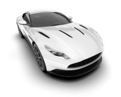 White sport car on transparent background. 3d rendering - illustration png