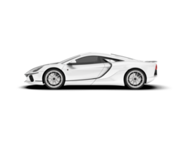 White sport car on transparent background. 3d rendering - illustration png