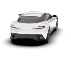 White sport car on transparent background. 3d rendering - illustration png