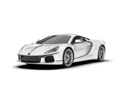 White sport car on transparent background. 3d rendering - illustration png