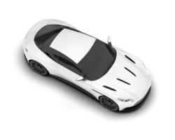 White sport car on transparent background. 3d rendering - illustration png