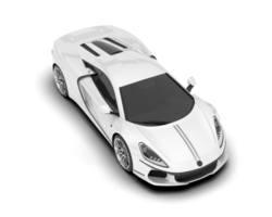 White sport car on transparent background. 3d rendering - illustration png