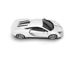 White sport car on transparent background. 3d rendering - illustration png