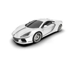 White sport car on transparent background. 3d rendering - illustration png