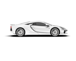 White sport car on transparent background. 3d rendering - illustration png