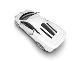 White sport car on transparent background. 3d rendering - illustration png