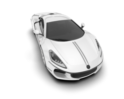 White sport car on transparent background. 3d rendering - illustration png