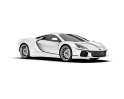 White sport car on transparent background. 3d rendering - illustration png