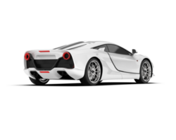 White sport car on transparent background. 3d rendering - illustration png