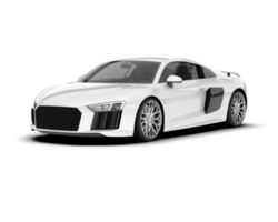 White sport car on transparent background. 3d rendering - illustration png