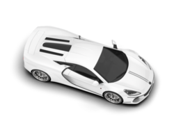 White sport car on transparent background. 3d rendering - illustration png