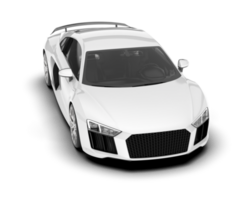 White sport car on transparent background. 3d rendering - illustration png