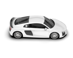 White sport car on transparent background. 3d rendering - illustration png