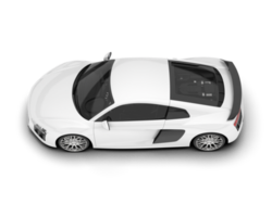 White sport car on transparent background. 3d rendering - illustration png