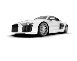 White sport car on transparent background. 3d rendering - illustration png