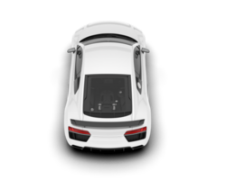 White sport car on transparent background. 3d rendering - illustration png