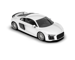 White sport car on transparent background. 3d rendering - illustration png