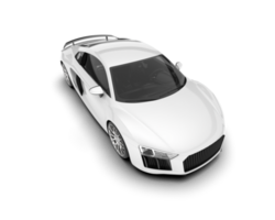 White sport car on transparent background. 3d rendering - illustration png