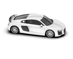 White sport car on transparent background. 3d rendering - illustration png