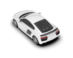 White sport car on transparent background. 3d rendering - illustration png