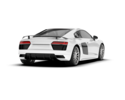 White sport car on transparent background. 3d rendering - illustration png