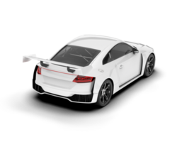 White sport car on transparent background. 3d rendering - illustration png