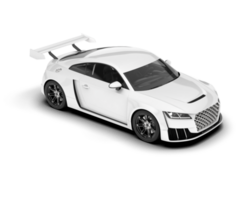 White sport car on transparent background. 3d rendering - illustration png