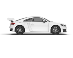 White sport car on transparent background. 3d rendering - illustration png