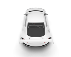 White sport car on transparent background. 3d rendering - illustration png