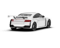 White sport car on transparent background. 3d rendering - illustration png