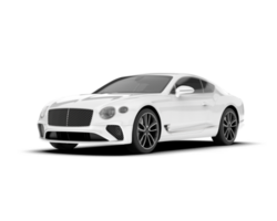 White sport car on transparent background. 3d rendering - illustration png