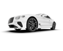 White sport car on transparent background. 3d rendering - illustration png