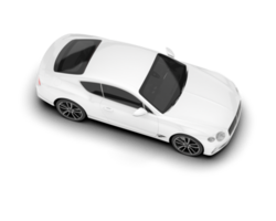 White sport car on transparent background. 3d rendering - illustration png