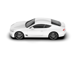 White sport car on transparent background. 3d rendering - illustration png