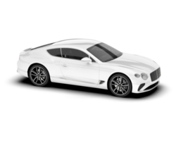 White sport car on transparent background. 3d rendering - illustration png