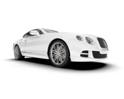 White sport car on transparent background. 3d rendering - illustration png