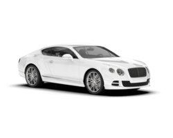 White sport car on transparent background. 3d rendering - illustration png