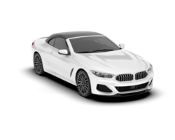 White sport car on transparent background. 3d rendering - illustration png