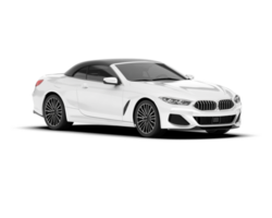 White sport car on transparent background. 3d rendering - illustration png