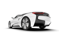 White sport car on transparent background. 3d rendering - illustration png