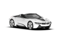 White sport car on transparent background. 3d rendering - illustration png