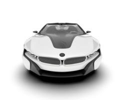 White sport car on transparent background. 3d rendering - illustration png