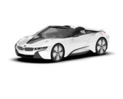 White sport car on transparent background. 3d rendering - illustration png