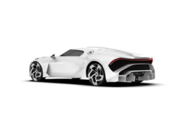 White sport car on transparent background. 3d rendering - illustration png