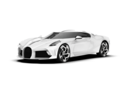 White sport car on transparent background. 3d rendering - illustration png