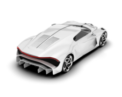 White sport car on transparent background. 3d rendering - illustration png