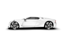 White sport car on transparent background. 3d rendering - illustration png