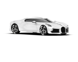 White sport car on transparent background. 3d rendering - illustration png